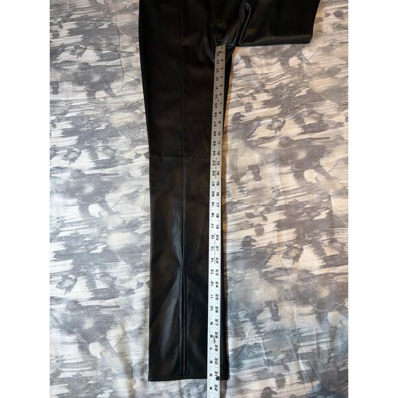 Entro Black Faux Leather Split Hem Straight Leg Pants Women’s size Small NWT - Picture 3 of 11